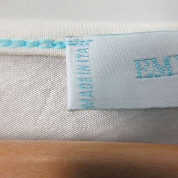 Emilio Pucci Firenze Top Shirt Women M * Blue Abstract V Neck Y2K Designer 142 - Picture 4 of 10